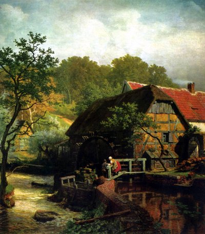 Westfälische Wassermühle von Andreas Achenbach